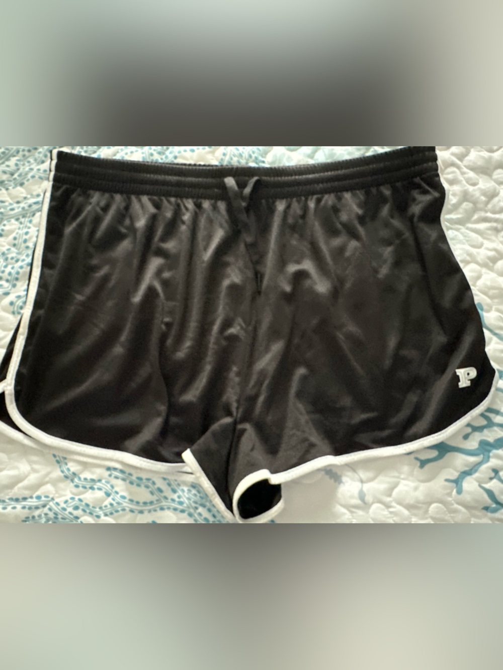 PINK Victoria's Secret Black Shorts with White Trim